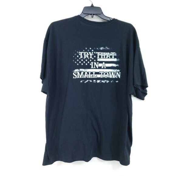 Mens 3XL Try That In A Small Town Graphic Tee Black Short Sleeve - Picture 2 of 7